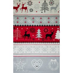Látka Christmas Red/Grey 10ks cca 140x30 cm