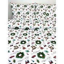 Vianočná posteľná obliečka Teddy 140x200/70x90 cm